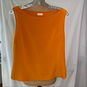 Parisian Mustard Pure Silk Tank Blouse Made in France size Large